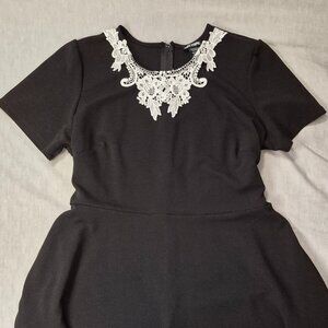 Black with White Lace Dress